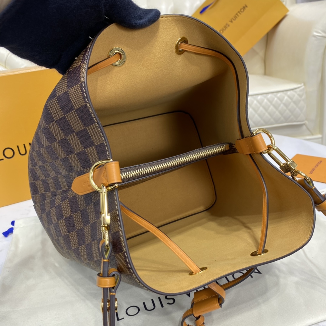 Louis Vuitton NEONOE MM Bucket Bag Damier Ebene N40213 Yellow